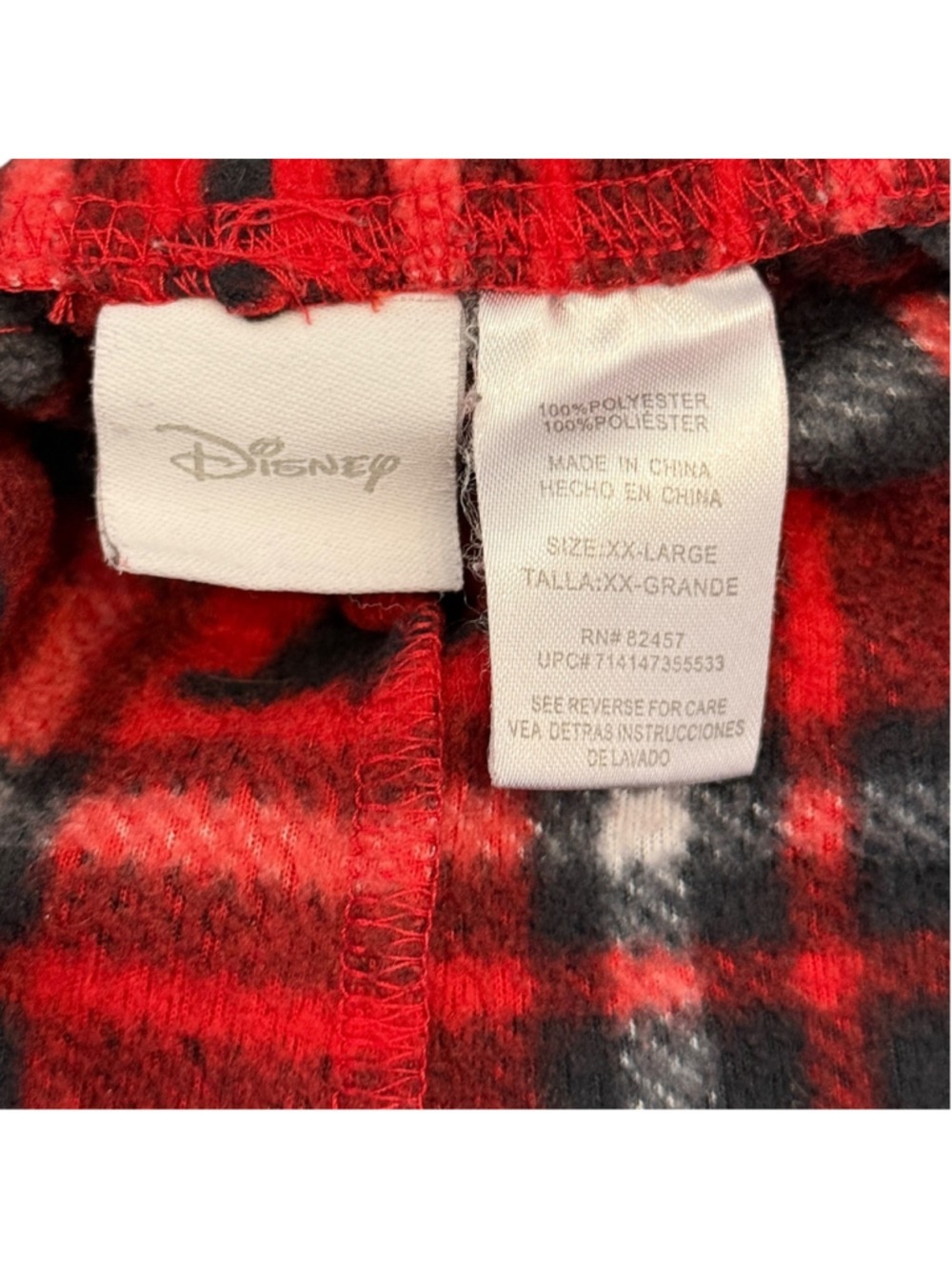 Disney Mickey Mouse Red Plaid Fleece Pajama Pants Women's XXL - Picture 4 of 4